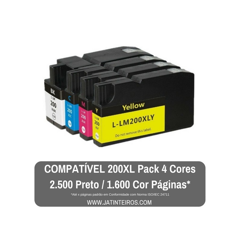 LEXMARK 200XL, 210XL Pack 4 Cores Tinteiros Compatíveis
