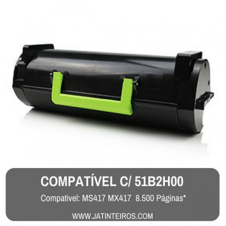 51B2X00 MS517, MS617, MX517, MX617 Toner Compativel Preto