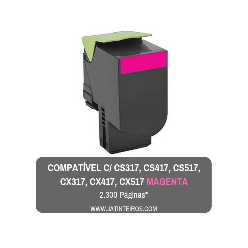 CS317, CS417, CS517, CX317, CX417, CX517  Magenta Toner Compativel