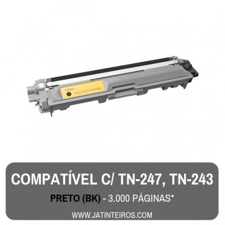 TN-247, TN-243 Preto Toner Compativel
