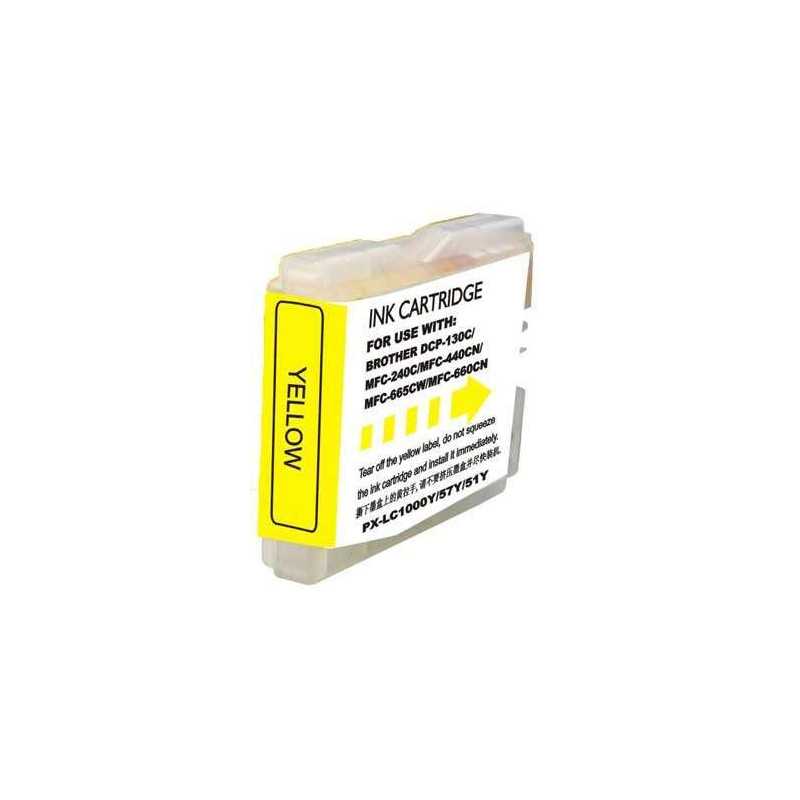 Tinteiro Compatível Brother LC1000 LC970 XL Amarelo