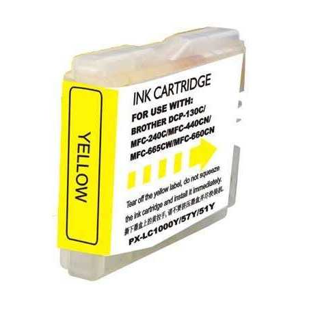 Tinteiro Compatível Brother LC1000 LC970 XL Amarelo