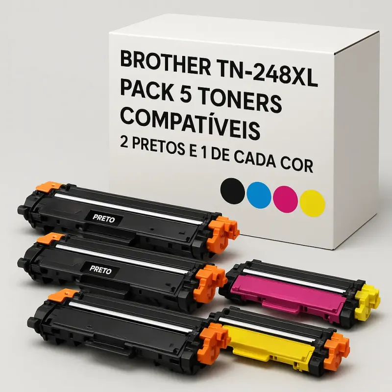 Brother TN-248XL Pack 5 Toners Compatíveis