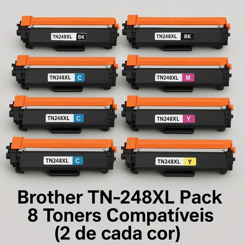 Brother TN-248XL Pack 10 Toners Compatíveis | Jatinteiros Brother TN-248XL Pack 10 Toners Compatíveis | Jatinteiros