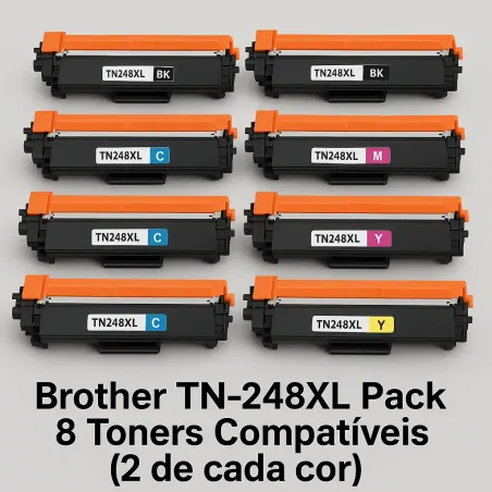 Brother TN-248XL Pack 10 Toners Compatíveis | Jatinteiros