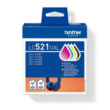 Brother LC-521VAL Pack de 4 Tinteiros